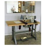 Seiko Heavy Duty Electric Sewing Machine Model #STH-8BLD-3 With Table Foot Pedal And Knee Press, 60"