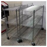 Shelf Tech Rolling Stainless Steel Storage Racks, Qty 2, 41" x 48" x 18"
