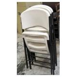 Metal Framed Stackable Chairs, Qty 5 And 3 Lifetime Folding Chairs