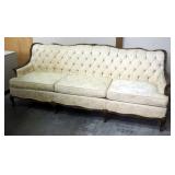 Antique Wood Framed Duvan With Tufted Back, 33" x 85" x 30"