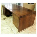 6 Drawer Metal Framed, Solid Wood Exterior Executive Desk, 29.5" x 72" x 36"