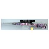 Savage Arms Model Axis 30-30 WIN Bolt Action Rifle SN# K848904, With Weaver Scope and Pink Camo Stoc