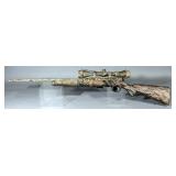 Savage Arms Model M93 17 HMR Bolt Action Rifle SN# J361816, With Mossy Brush Camo, Adjustable AccuTr