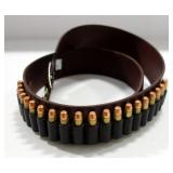 Leather Cartridge Belt, 20 Loops, Size 38/42, Includes 20 Rounds Of 357 Mag