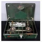 Coleman Dual Fuel Campstove 424, Mess Kit, Nesting Pots, Ladle And Rival Single Burner Stove