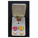 US Bronze Star Medal With Service Ribbon And Pin, Vietnam Service Medal With Ribbon And Pin And More