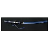 Katana Sword, 37.5"OL, Embossed Guard, With Scabbard