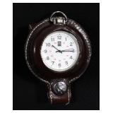 Paul Sebastian Pocket Watch In Leather Carry Case