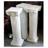 Cast Plaster Decorative Columns, Qty 3, 36" Tall