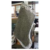 Handmade Herringbone Cashmere Wool Stockings, Qty 3 And Handmade Quilted Stockings