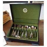 Rogers Silver Plate Flatware, "Ambassador" With Knives, Forks, Spoons And Serving Utensils Including