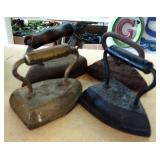 Antique Cast Iron Irons, Qty 4