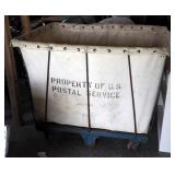 Rolling Metal Framed Canvas Mail Sorting Cart 36.5" X 44.5" X 32.5