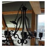 Wrought Iron Style 6 Arm, Candle Style Chandelier