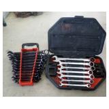 Ace Gear Wrench Metric Ratcheting Wrench Set,Including Case And Popular Mechanics Standard And Metri