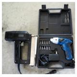 GTV Cordless Screwdriver Includes Charger And Tip Set,And Powerfast Electric Stapler