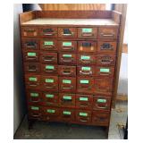 Solid Wood 35 Drawer Hardware Cabinet 44" X 30" X 19"