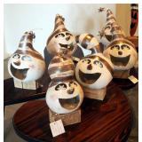 Custom Hand Made Holiday Snowman Gourds Qty 7
