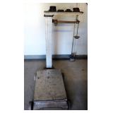 Fairbanks Heavy Duty Balance Scale On Steel Caster Wheels With Stainless Steel Platform, Weights Inc