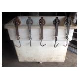 Heavy Duty Steel Meat Tram Rail Hooks, Approx 40 , Plastic Bulk Box Truck Included