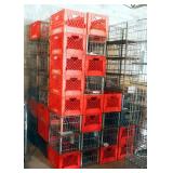 Vintage Borden Metal Food Crates, Qty 46, And Molded Plastic Food Crates, Qty 26
