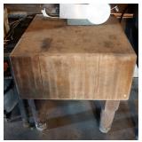 Wood Butcher Block, 32" X 30" Sq