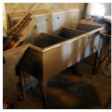 Stainless Steel 3 Basin Wash Sink, 43" X 51" X 22"
