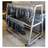 6" Tramrail Hooks, Qty 80, Including Custom Built Rolling Hook Rack, 52" x 64" x 32"