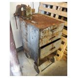 Rolling Steel Tool Cabinet With 3 Drawers And 4" Bench Vice