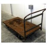 Metal Rolling Push Cart With Rubber Tires, 36" x 64" x 30"