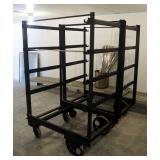Heavy Duty Steel Rolling Smoke Racks, Qty 2, 69" x 48" x 34", Includes Horizontal Hanging Rods