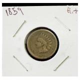 1859, 1864 And 1865 Indian Head Pennies