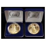1933 Double Eagle 14 mg 24K Gold Clad Tribute Proofs, Non-Monetary $20 Coins, In National Collectors