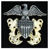 US Navy Officers Metal Cap Insignia