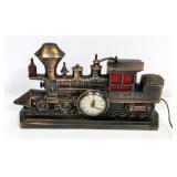 United Metal Goods Mfg Co Electric Locomotive Light-Up Clock Model 703, Runs