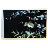 Wen Bo Yang, "Chinese Feng Shui Crane Bird Painting Abstract Art", Hand Painted Original Oil On Canv