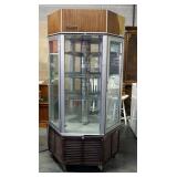 Traulsen Refrigerated Revolving Hexagon Pie/Display Case, 4 Wire Shelves, 76"H x 35"W, Powers On