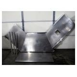 Wall Mounted Stainless Steel Corner Prep Counter With 3 Support Legs, 112"W x 30" Counter Depth, And