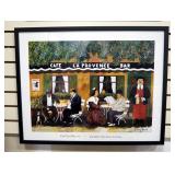 Guy Buffet (French 1943-)"Cafe La Provence" Framed Print, 29" Wide x 23" High