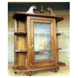 Wall Mount/Table Top Curio Cabinet, 17.5" High x 14.25" Wide x 4.75" Deep