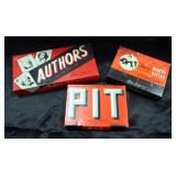 Three Vintage Parker Bros. Games, Includes Pit, Authors, And The Game Of States And Cities