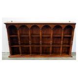Wall Hanging Wood Curio, Three Shelves, 19.5" Tall x 37" Wide x X5.25" Deep