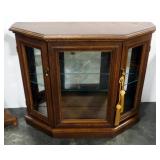Lighted Curio, Mirrored Back, 1 Glass Shelf, 2 Doors, Powers On, 28.5" H x 34" W x 10.5" D