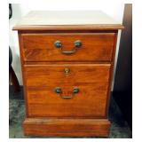 Lexington 2 Wood Side Cabinet With Single Top Drawer And Locking File Drawer, Includes Key, On Wheel