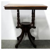 Wood Side Table With Under Table Display Stand, 28.5" H, 26" W x 18" D