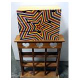 6-Drawer Wood Cabinet With Star Design 12.5"H x 16"W x 7"D And Wood Display Case With 2 Shelves And 