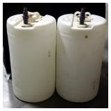 Pair Of 20gal Plastic Containers With Spigots And Handles, Qty 2