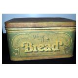 Vintage Tin Bread Box Labeled Wheat Heart Brand Bread, 7.5" Tall x 14" Wide x 10" Deep