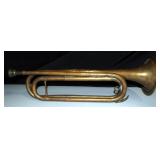 H.N. White Superior Silver Star Cornet And U.S. Regulation Bugle, Includes Leather Case For Cornet