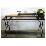 Compaian Power Tool Lathe With Craftsman Motor, Model 113.12770, On Custom Folding Stand, Powers On